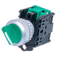 Селекторный переключатель управления, 3 позиции с фиксацией, 30 мм, НP, зеленый TN2SS4G-1AA