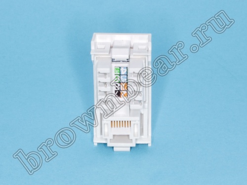 Розетка RJ-45, кат. 5е, тип MOSAIC 45, размер 45х22,5 мм  фото 4