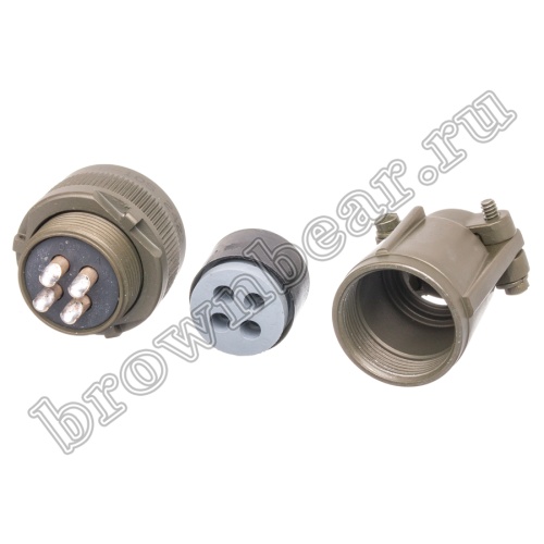 Разъём Amphenol серии MS, 4 контакта, розетка на кабель, тип 18, резьбовой MS3106E-18-10S фото 7