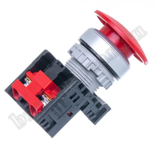 Кнопка управления грибок, без фиксации, d 38 мм, НЗ, красная TN2BMR-1B фото 4