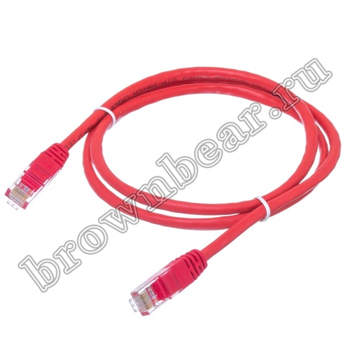 Патч-корд UTP RJ-45, категория 5e, литой, 1 метр, красный 