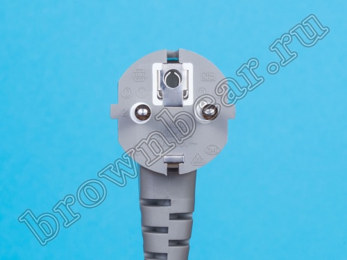 Кабель (шнур) питания 220В IEC320, CEE7/7 - C13, прямой, серый, 10А (3x0.75мм²), 1.8 метра фото 4