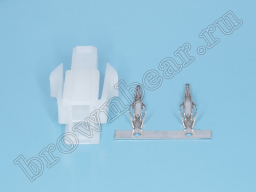 Разъем питания Mini-Fit 2 контакта, вилка на кабель, шаг 4.2мм MF-2M фото 5