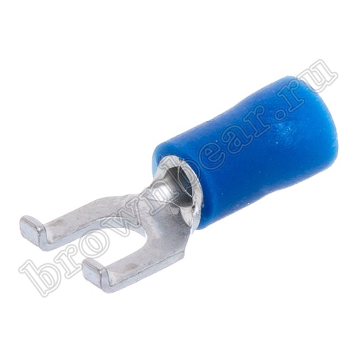 Клемма вилочная обжимная тип "U" 3.7 мм на провод 1.5 - 2.5 мм² с фланцем, изолированная, кратно 100шт. TYFI-2-3