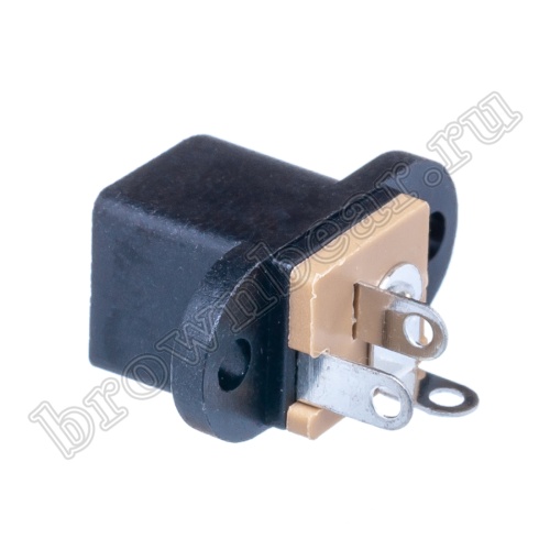 Разъем питания DC гнездо 2.1 х 5.5 мм, на приборный блок, 2 винта DJK-01A фото 5