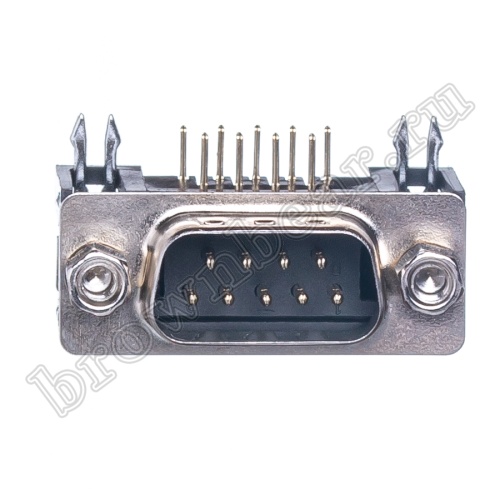 Разъем D-SUB  9 контактов, вилка на плату, прямой угол  9.4мм DRB-9MB фото 3
