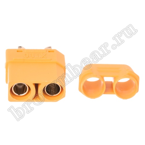 Разъем питания XT90 для АКБ, 2 контакта, розетка на кабель с кожухом XT90H-F.G.Y фото 2