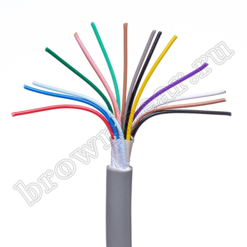 Кабель сигнальный коммуникационный 15 проводов, 28AWG, бухта 50м, неэкранированный, серый SIN YU