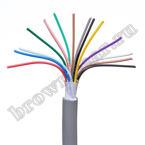 Кабель сигнальный коммуникационный 15 проводов, 28AWG, бухта 50м, неэкранированный, серый SIN YU