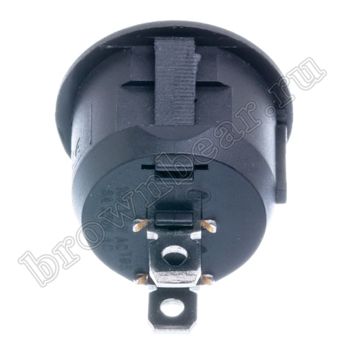 Выключатель клавишный (рокерный) круглый 220В, 2 контакта (on-off), d 20мм, зеленый SWR-21G фото 4