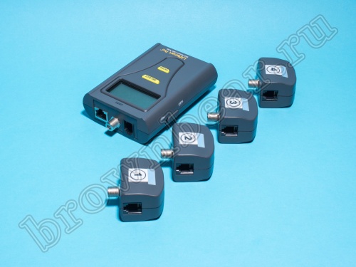 Тестер сетевого кабеля с разъемами RJ-11,12,45, F с цифровым тональным генератором  фото 2