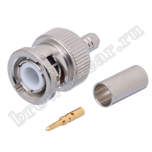 Разъем BNC Amphenol, штекер на кабель RG-58U, обжимной 000-36775 фото 3