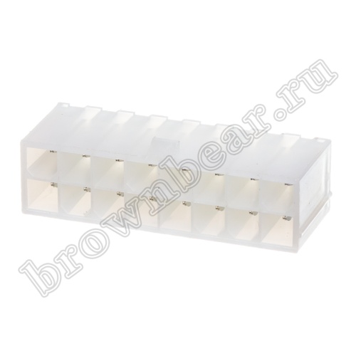 Разъем питания Mini-Fit 16 контактов, вилка на плату, шаг 4,2мм MF-16MA