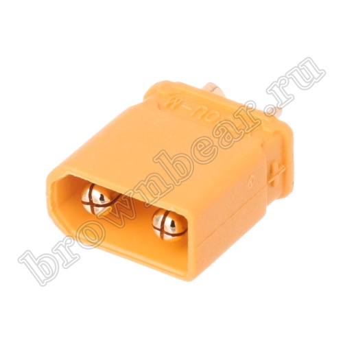 Разъем питания XT30 для АКБ, 2 контакта, штекер на кабель XT30U-M.G.Y