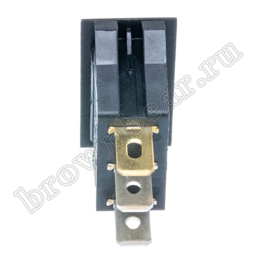 Выключатель клавишный (рокерный) 220В, 3 контакта (on-off), 25х12мм, с подсветкой, черный SWR-62/L фото 3