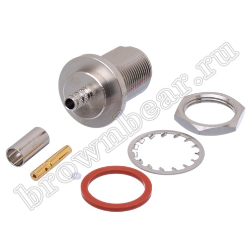 Разъем N Amphenol, гнездо на приборный блок под RG-58, обжимной, крепление гайка 082-5378-RFX фото 3