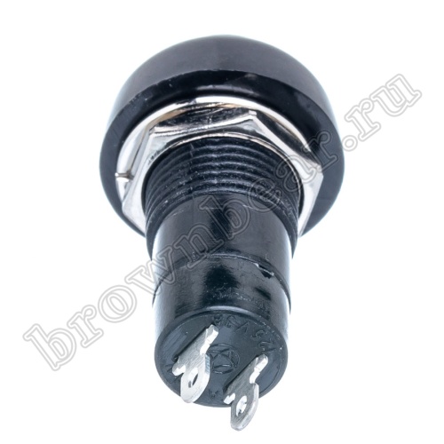 Кнопка с фиксацией, круглая на блок, НР, 220В, черная PSW-6FM-B фото 3