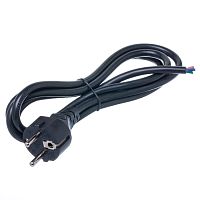 Кабель (шнур) питания 220В IEC320, CEE7/7, с вилкой на одном конце, черный, 10A (3x0.75мм²), 1.8 метра
