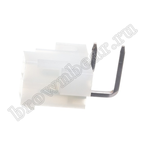 Разъем питания Mini-Fit 2 контакта, вилка на плату, прямой угол, под винты, шаг 4,2мм MF-2MRB фото 2