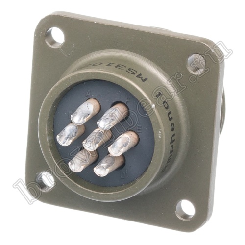 Разъём Amphenol серии MS, 7 контактов, вилка на блок, тип 16S, резьбовой MS3102E-16S-1P фото 4