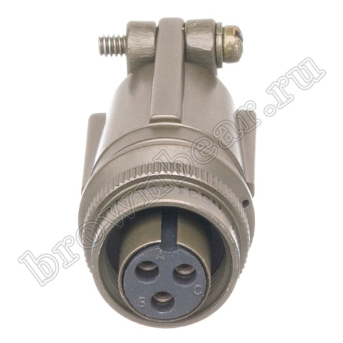 Разъём Amphenol серии MS, 3 контакта, розетка на кабель, тип 10SL, резьбовой MS3106E-10SL-3S фото 6