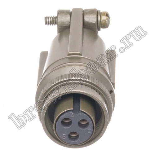 Разъём Amphenol серии MS, 3 контакта, розетка на кабель, тип 10SL, резьбовой MS3106E-10SL-3S фото 4