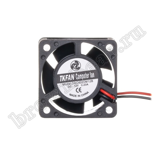 Вентилятор для корпуса 40х40х20, DC 12В, 0.20А, подшипник качения (DAC4020M12B)