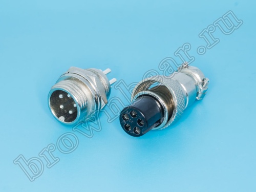 Разъем M12 5 контактов розетка на кабель, вилка на блок, тип GX12, комплект AC-M12-5 фото 6