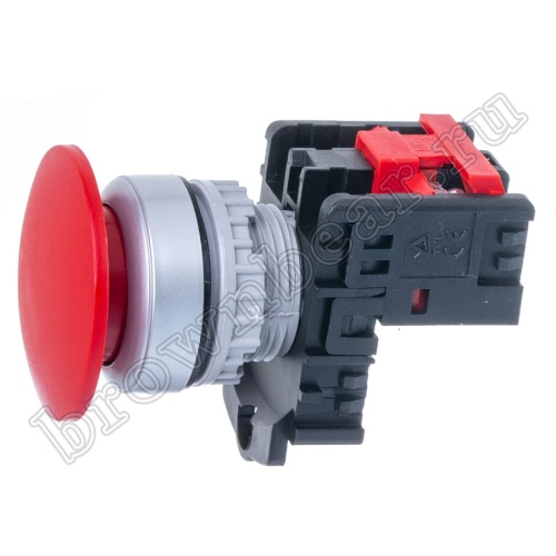 Кнопка управления грибок, без фиксации, d 38 мм, НЗ, красная TN2BMR-1B фото 2