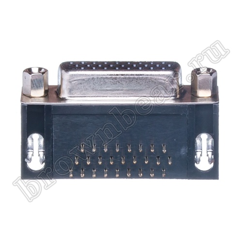 Разъем D-SUB  26 контактов высокой плотности, гнездо на плату, прямой угол 7.2мм DHR-26F фото 5