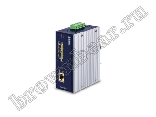 IGUP-1205AT Промышленный медиаконвертер 1 порт 802.3bt PoE++ 1Гб/с + 2 SFP слота 1Гб/с