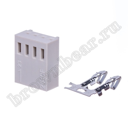 Разъем питания 4 контакта, гнездо на кабель, шаг 2.54 мм HU-4 фото 6