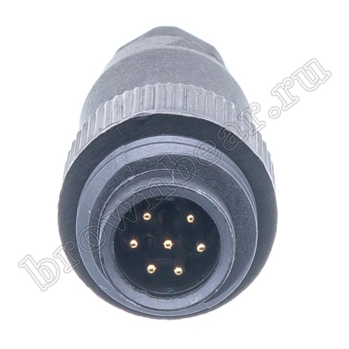 Разъём промышленный круглый серии RD-24 7 контактов, вилка на кабель фото 6