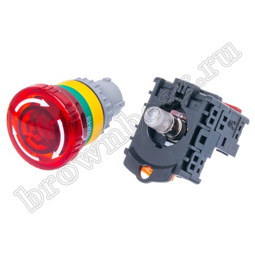 Кнопка управления аварийного останова поворотная с фиксацией, с подсветкой, d 38мм, НЗ, красная TN2IK2RN фото 6