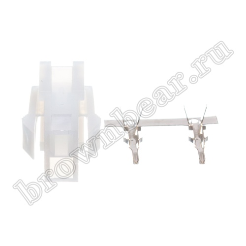 Разъем питания Mini-Fit 2 контакта, вилка на кабель, шаг 4,2мм MF-2M/2 фото 5