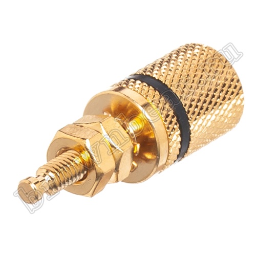 Клемма приборная позолоченная для разъема Banana, (гнездо), черная BPA-1B фото 9