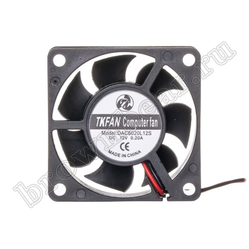Вентилятор для корпуса 60х60х20, DC 12В, 0.20А, подшипник скольжения DAC6020L12S