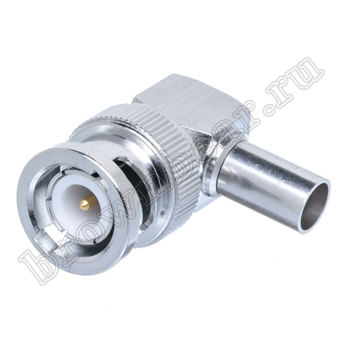 Разъем BNC штекер на кабель RG-58, угловой, обжим BNC-LC58P