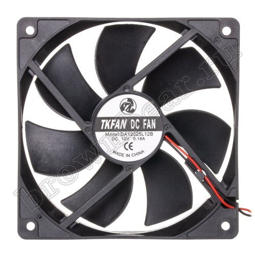 Вентилятор для корпуса 120х120х25, DC 12В, 0.20А, подшипник качения DA12025L12B
