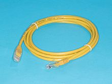 Патч-корд UTP RJ-45, категория 5e, литой, 2 метра, желтый 