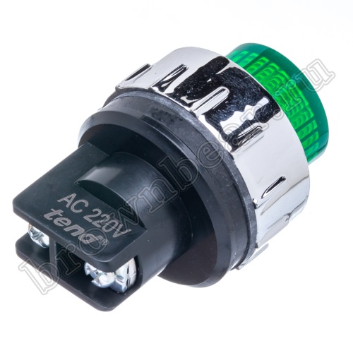 Лампа неоновая индикаторная 220В, d 25 мм, зеленая фото 3