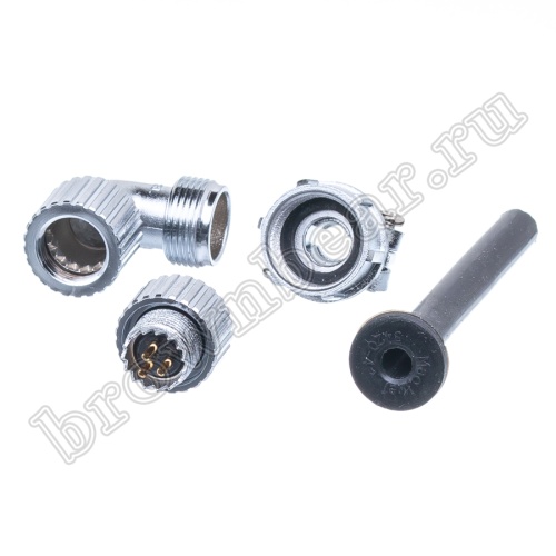 Разъём М14 3 контакта вилка на кабель, прямой угол фото 5