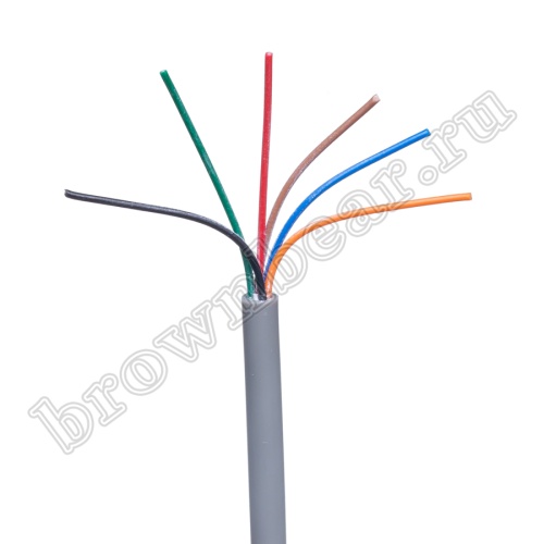 Кабель сигнальный коммуникационный 6 проводов, 28AWG, бухта 50м, неэкранированный, серый SIN YU
