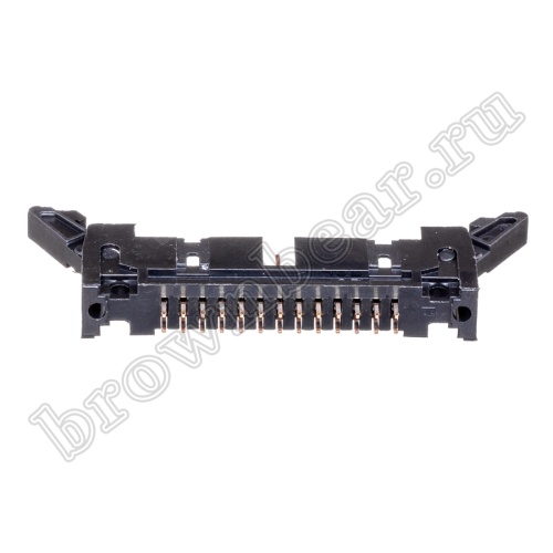 Разъем IDC 2х13 вилка на плату, шаг 2.54мм, с защелками SCM-26 фото 5