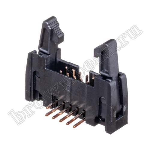 Разъем IDC 2х5 вилка на плату, с защелками, шаг 2.54мм, прямой угол SCM-10R фото 8