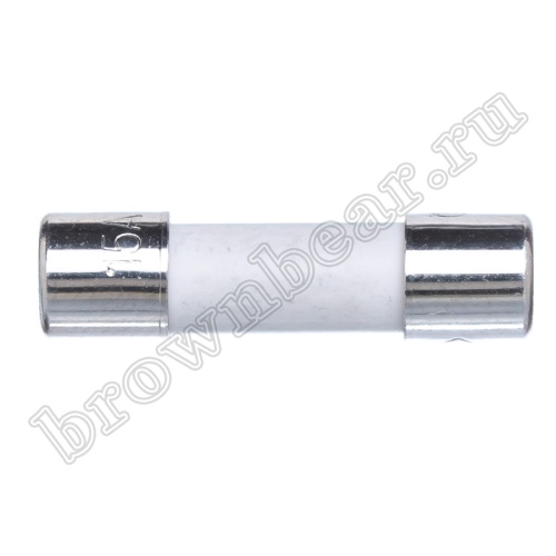 Предохранитель 5х20 мм, цилиндрический, керамический, быстрый, 15А/250В (GBM) фото 4