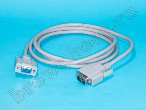 Кабель (шнур) для монитора VGA HD D-SUB 15 гнездо - HD D-SUB 15 вилка 1.8м фото 2