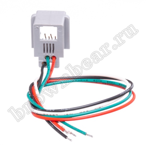 Разъём RJ-10 гнездо с проводами, для телефонной  трубки 4Р4С, тип 5 TJM-5 фото 5