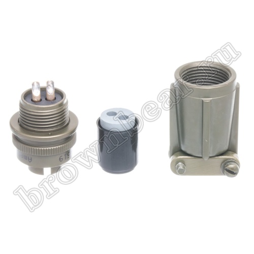 Разъём Amphenol серии MS, 2 контакта, вилка на кабель, тип 10SL, резьбовой MS3106E-10SL-4P фото 3