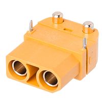 Разъем силовой XT90 для АКБ, 2 контакта, розетка на плату угловая XT90PW30-F.G.Y